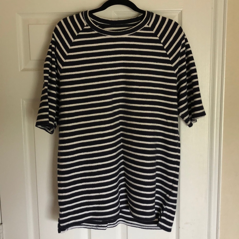 URBAN OUTFITTERS navy white striped shirt XL
